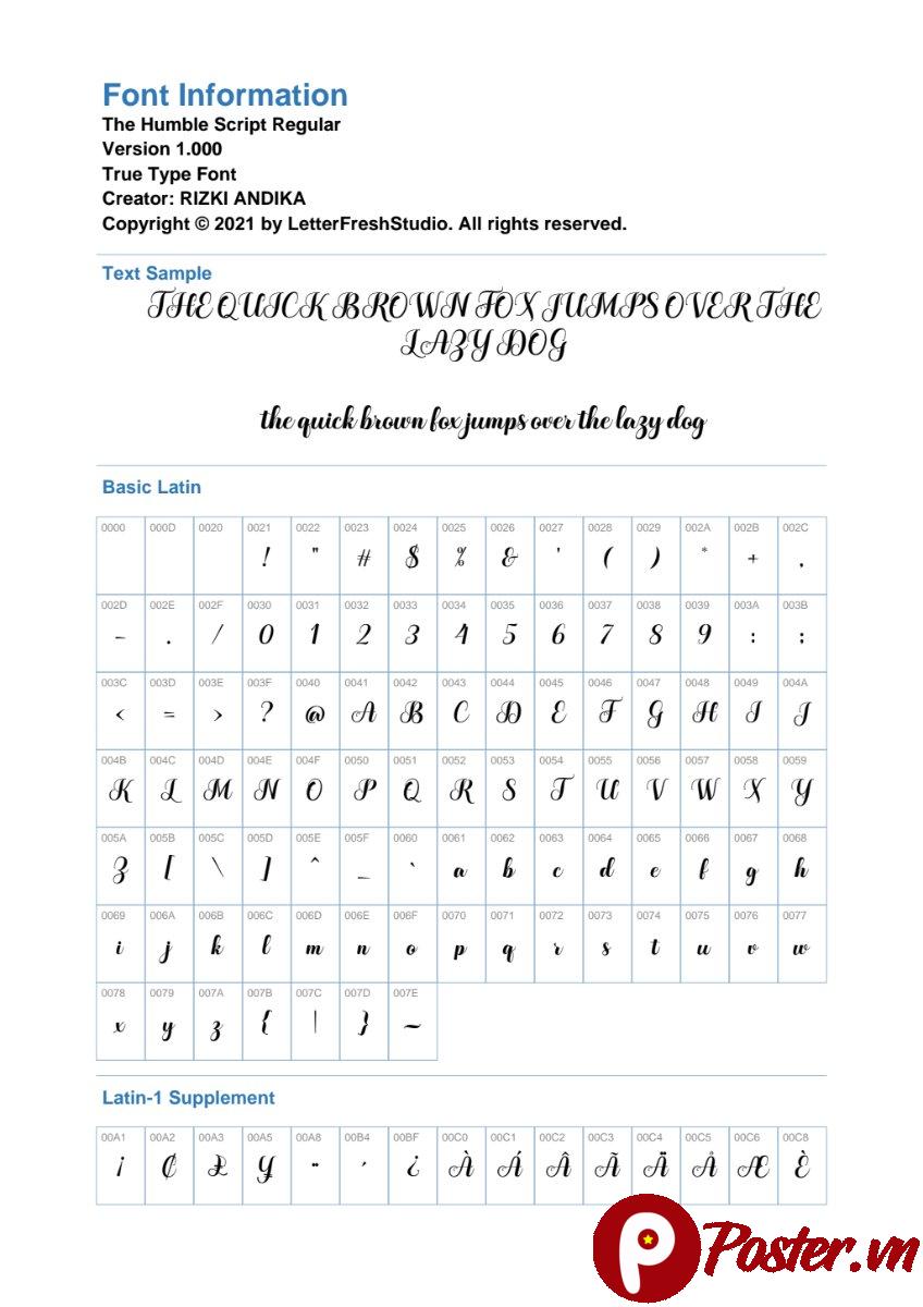 Font The Humble Script