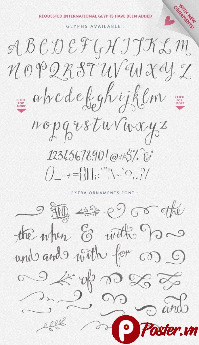 Font chữ thư pháp Alphabet-O