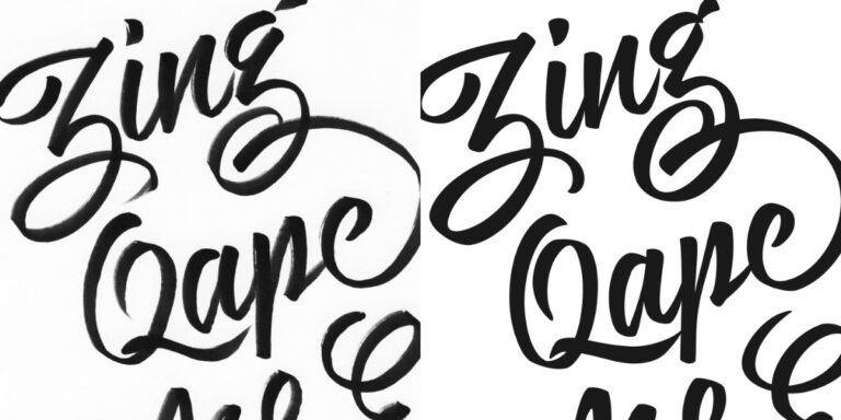 Font chữ thư pháp đẹp vector