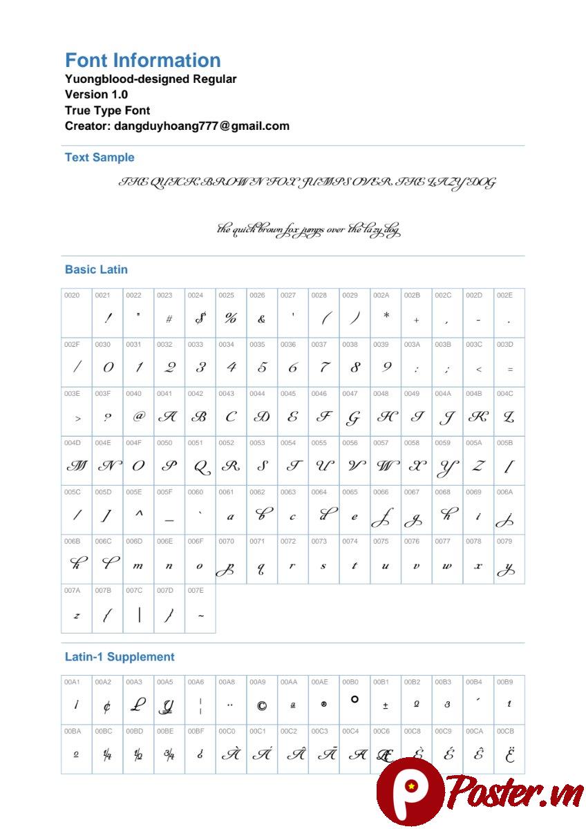 Font chữ UVF Youngblood