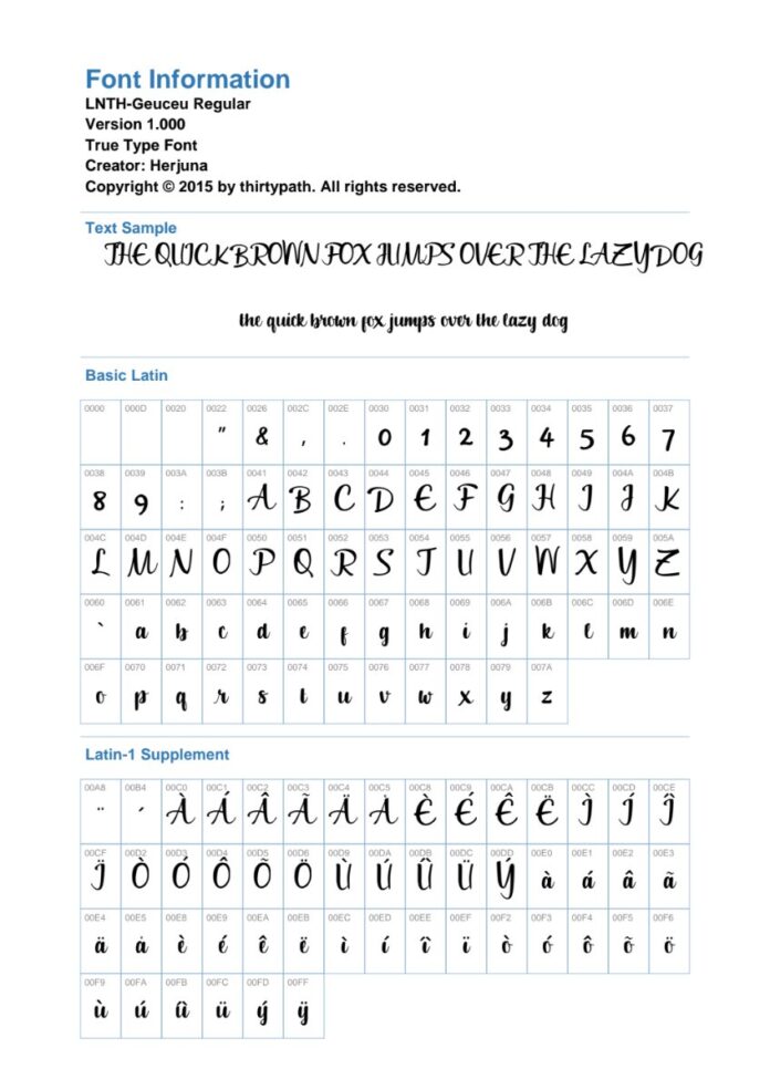 Font Gauceu Regular viết tay