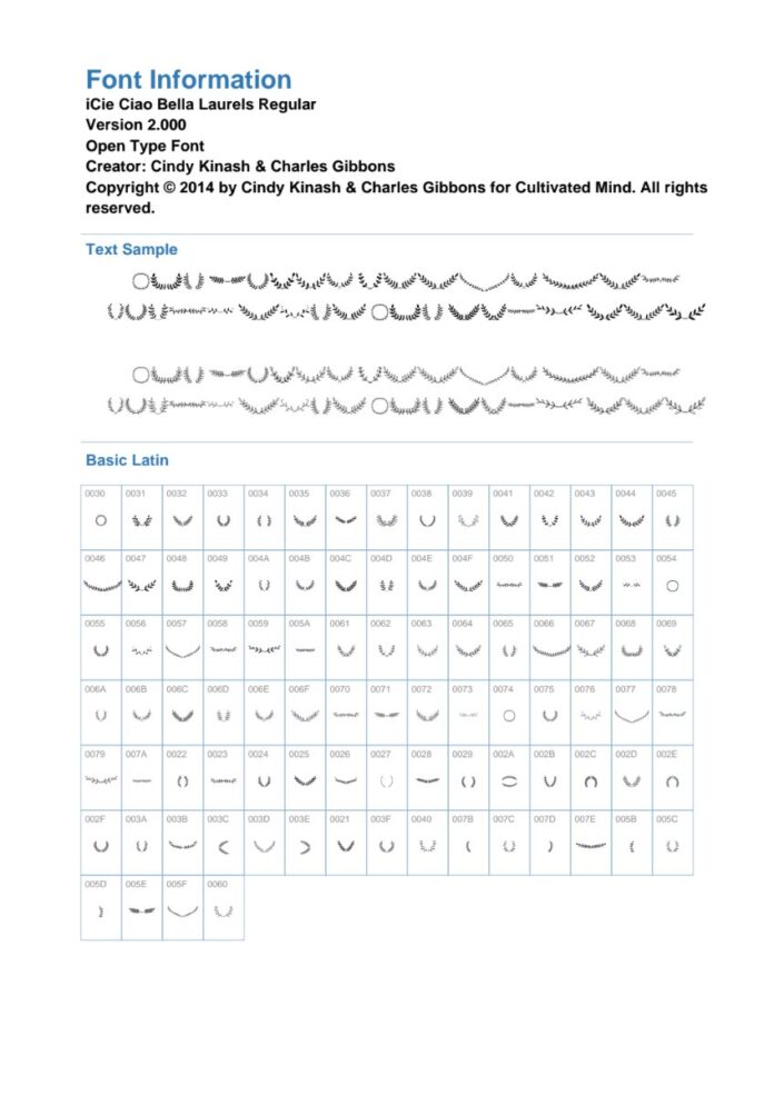 Font Ciao Bella Laurels