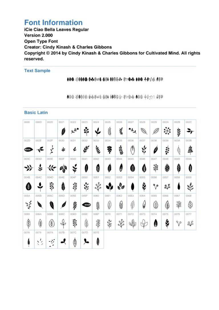 Font Ciao Bella Leaves