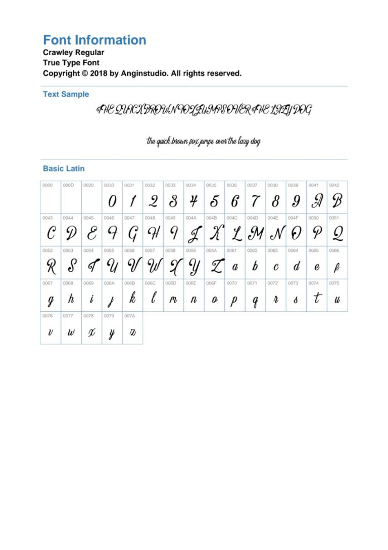 Font Crawley Demo viết tay