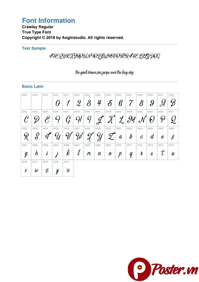 Font Crawley Demo viết tay