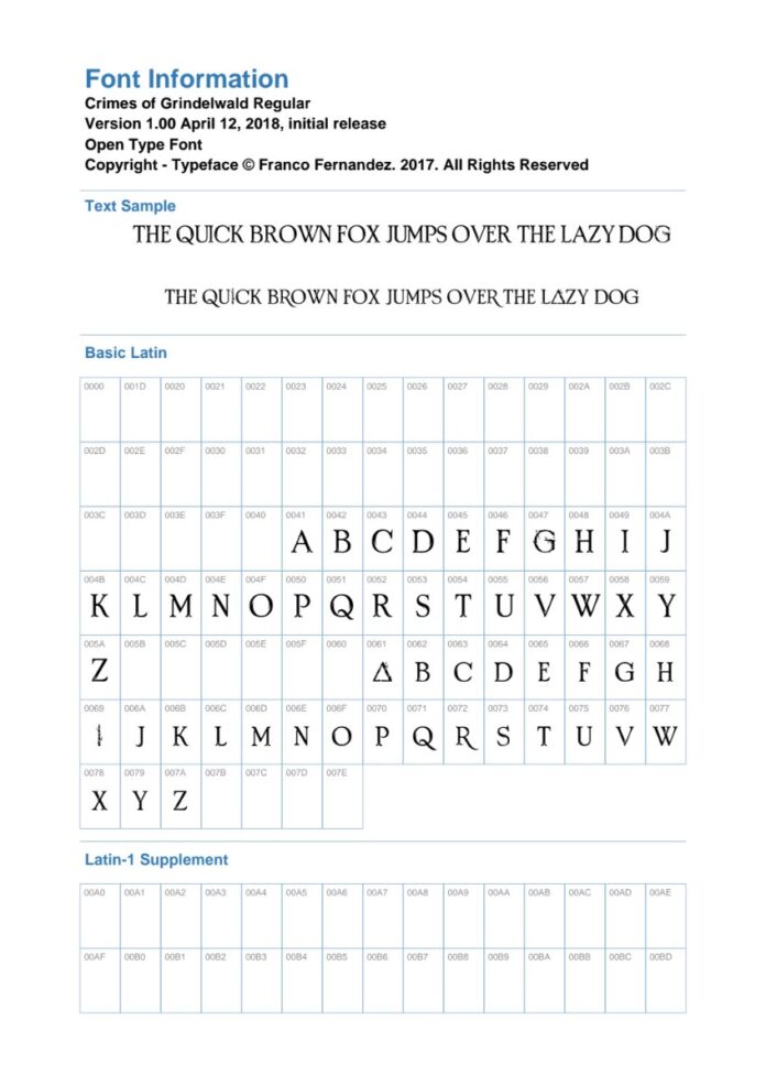 Font Crimes of Grindelwald