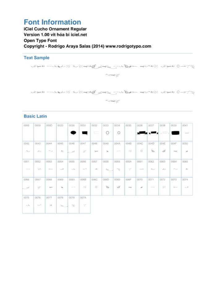 Font chữ Cucho Ornament