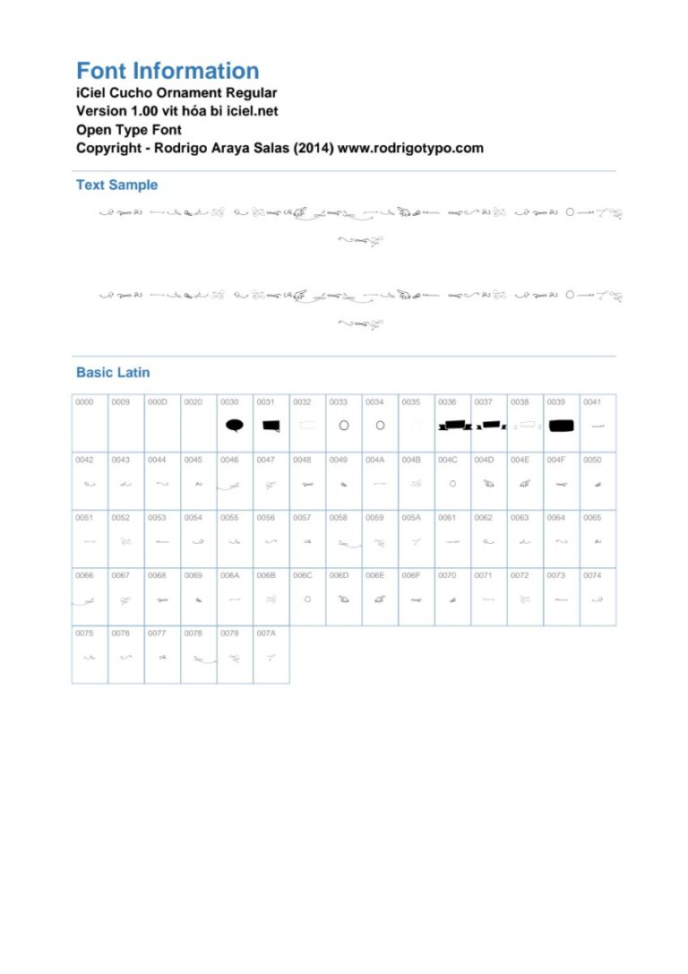 Font chữ Cucho Ornament