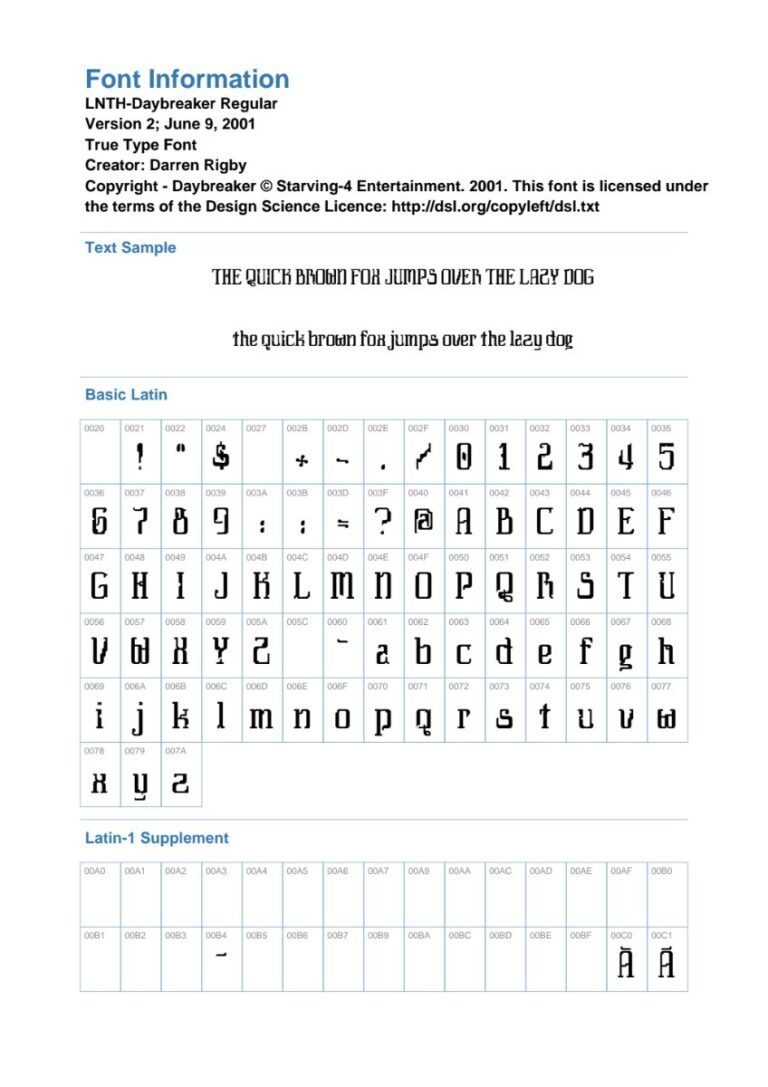 Font Daybreaker độc đáo
