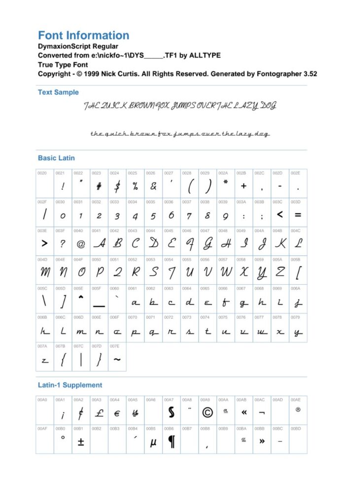 Font DymaxionScript