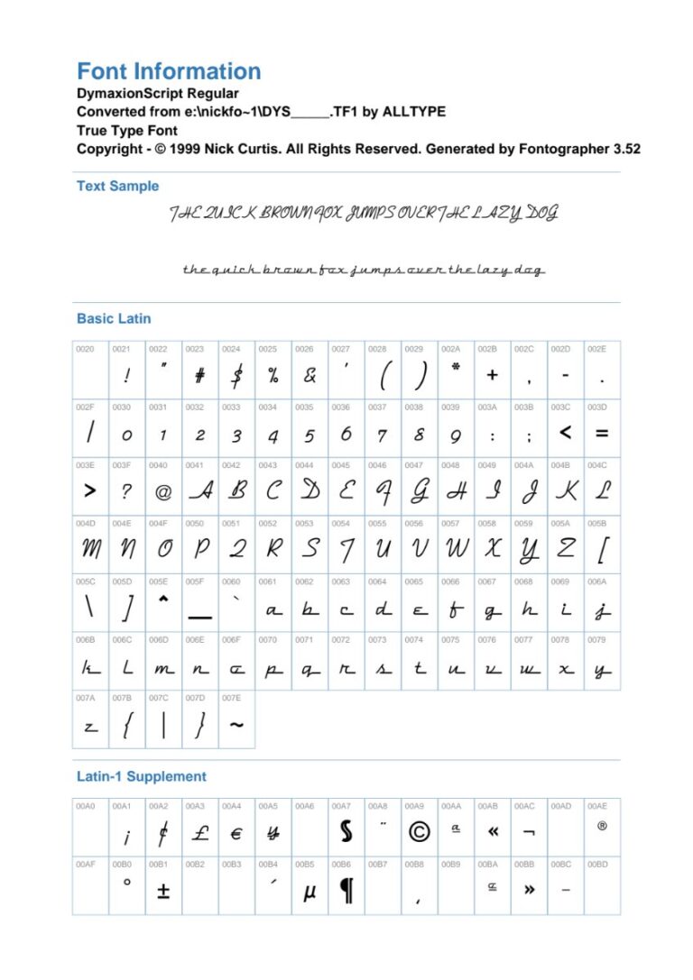 Font DymaxionScript