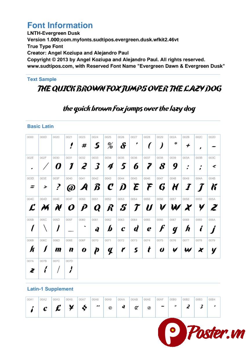 Font Evergreen Dusk Script