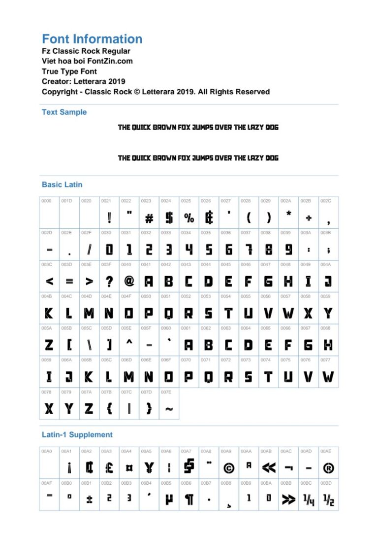 Font Fz Classic Rock Regular