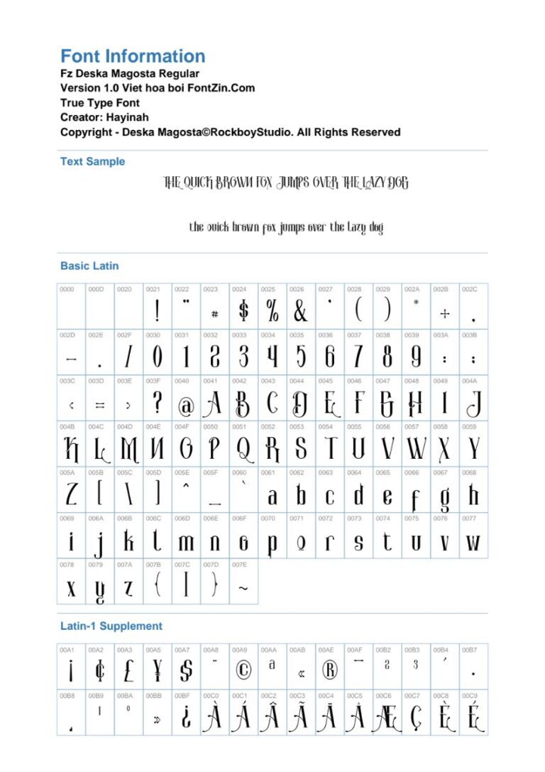 Font Fz DeskaMagosta Việt hóa