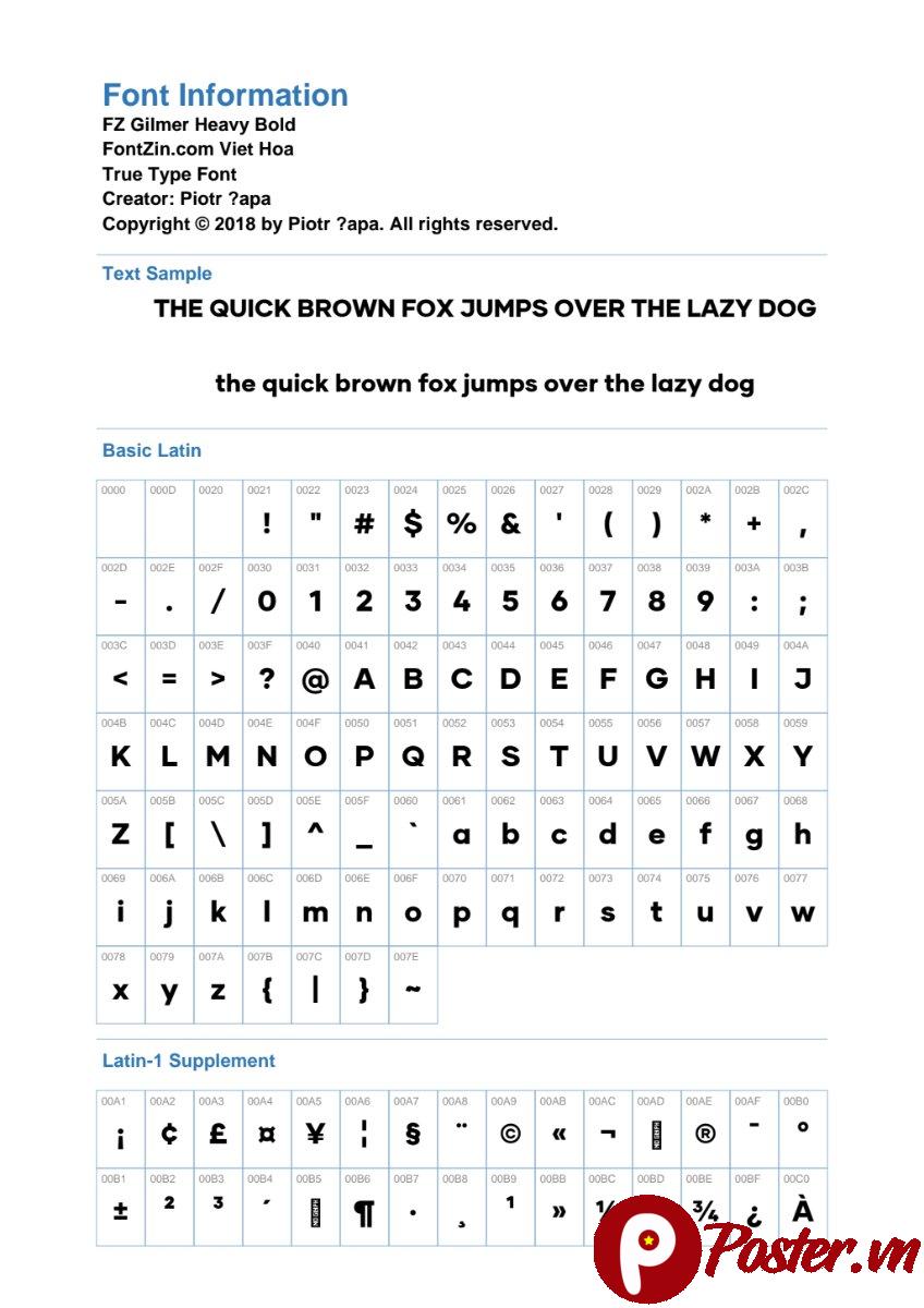 Thông tin Font Fz Gilmer Heavy Bold