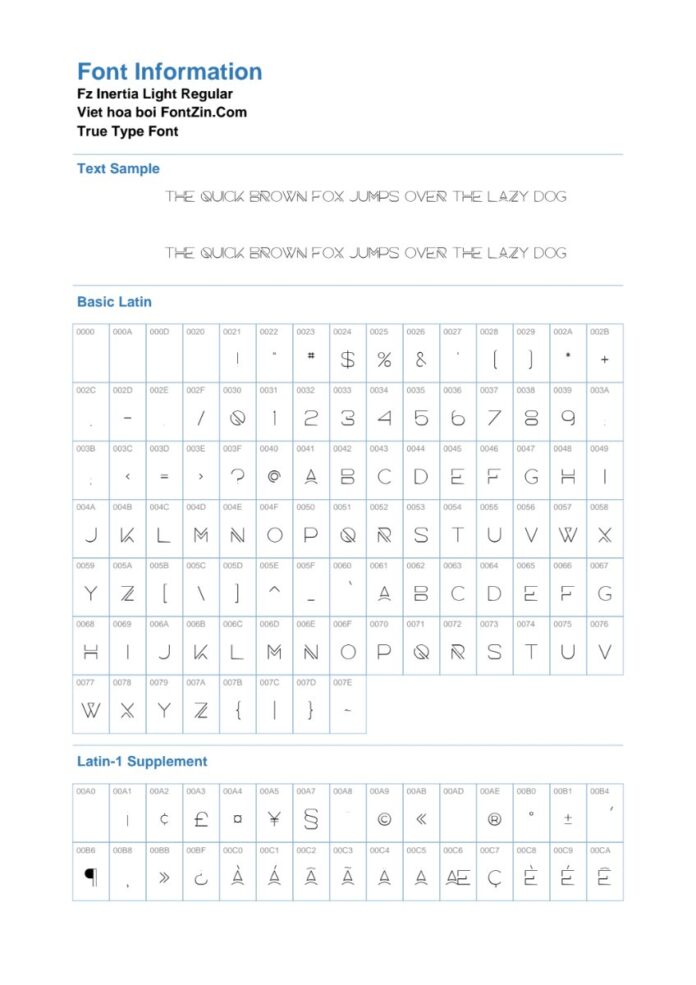 Font Fz Inertia Light Regular