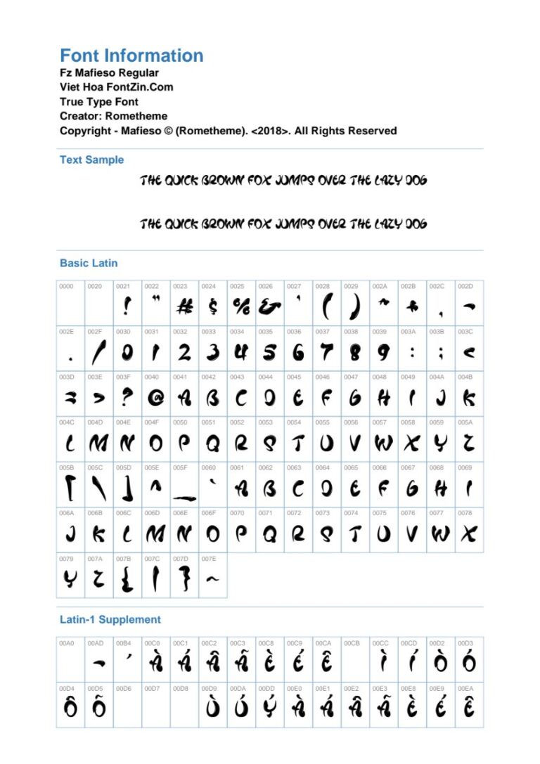 Font Fz Mafieso Việt Hóa