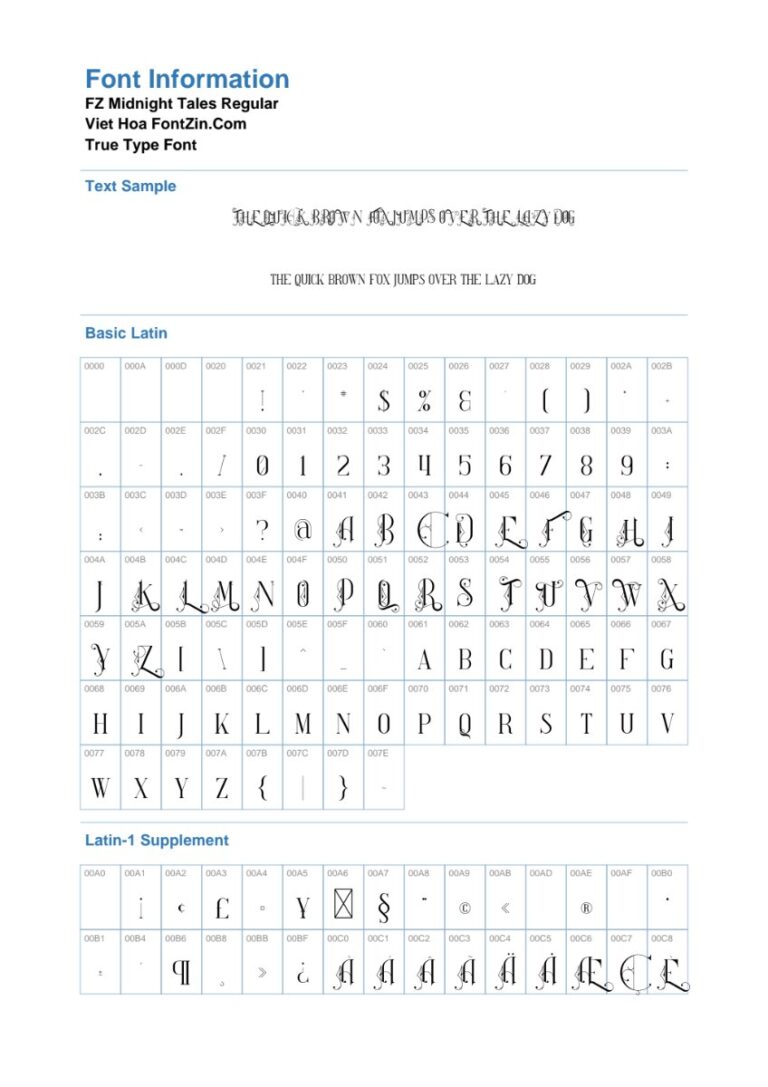 Font FZ Midnight Tales