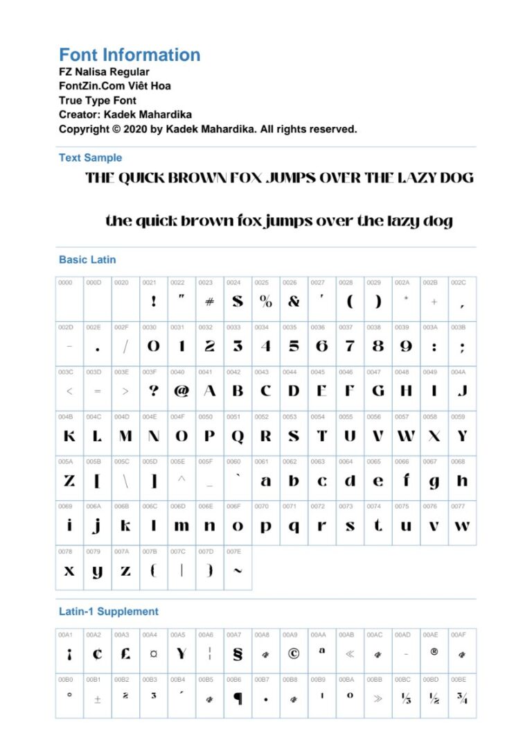 Font FZ Nalisa Regular