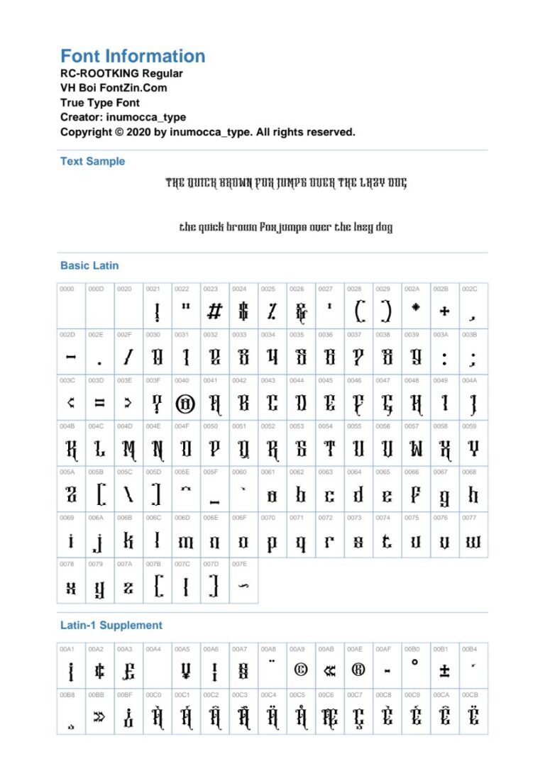 Font Fz Rc-Rootking độc đáo