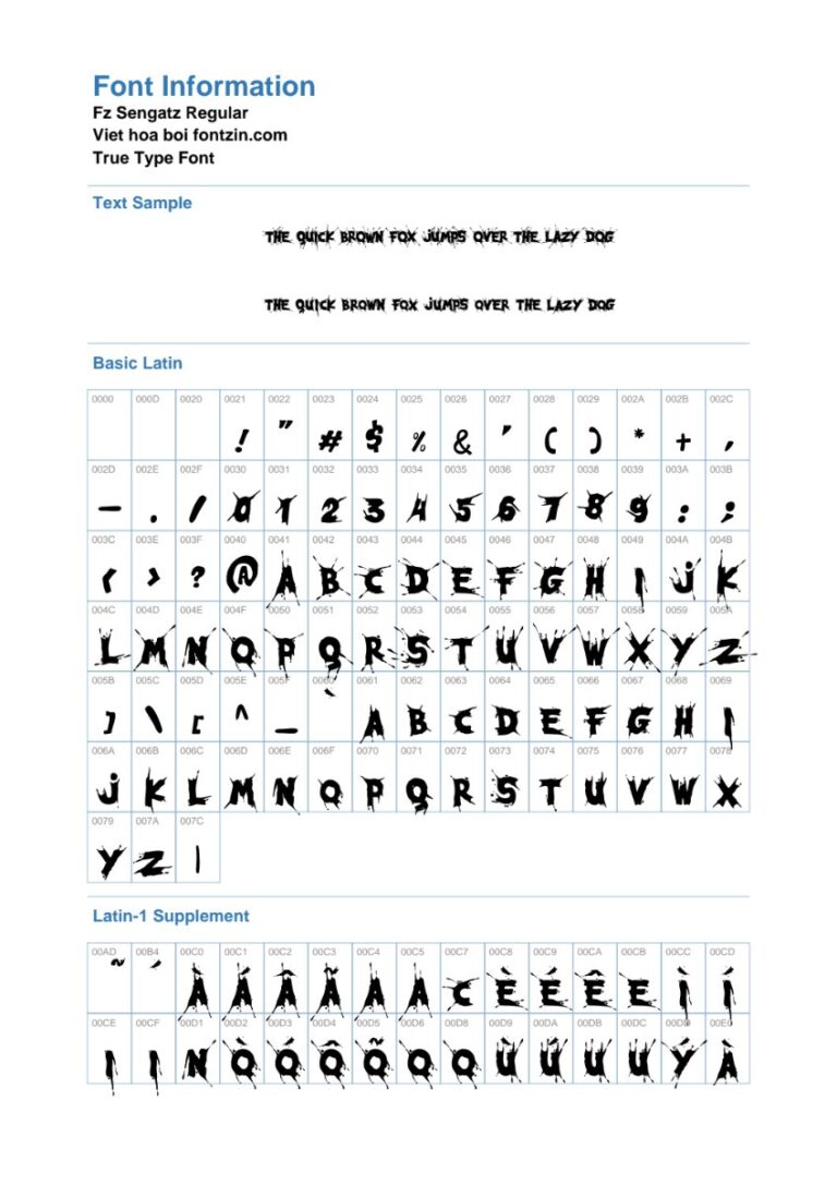 Font Fz Sengatz Việt Hóa