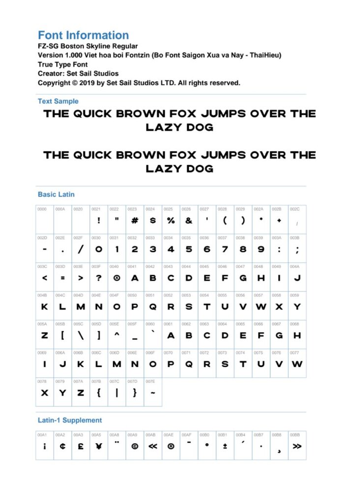 Font FZ-SG Boston Skyline