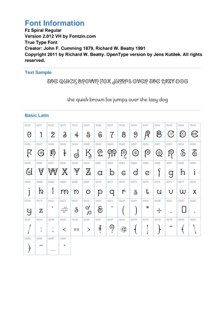 Font Fz Spiral độc đáo