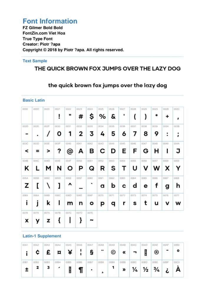 Font Gilmer Bold Việt Hóa