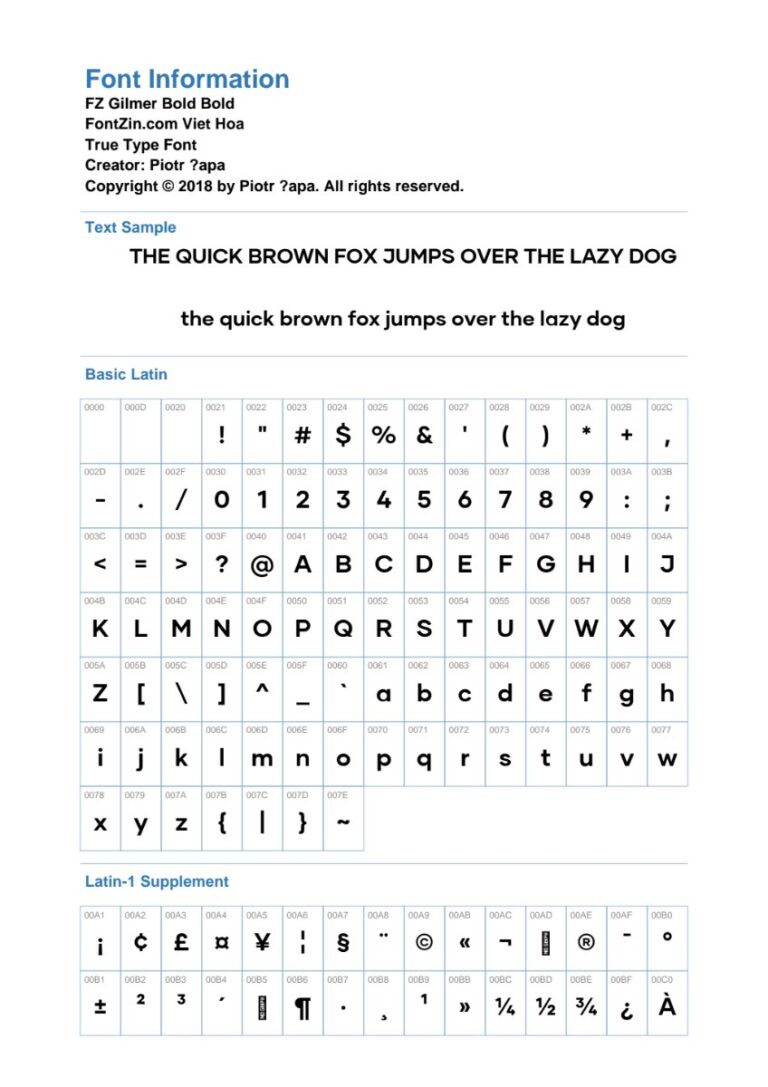 Font Gilmer Bold Việt Hóa