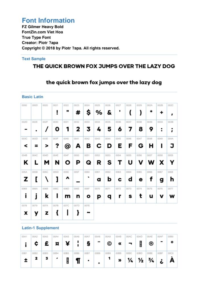 Font Gilmer Heavy hiện đại