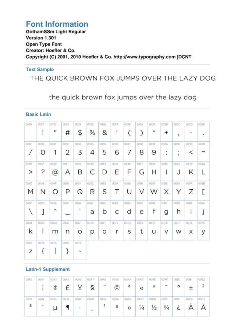 Font GothamSSm Light Regular