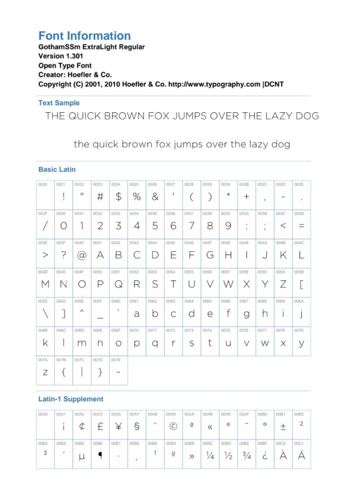 Font GothamSSm-XLight