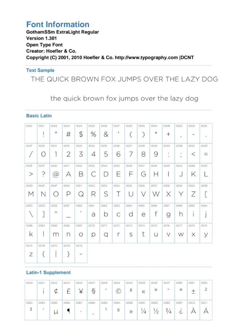 Font GothamSSm-XLight