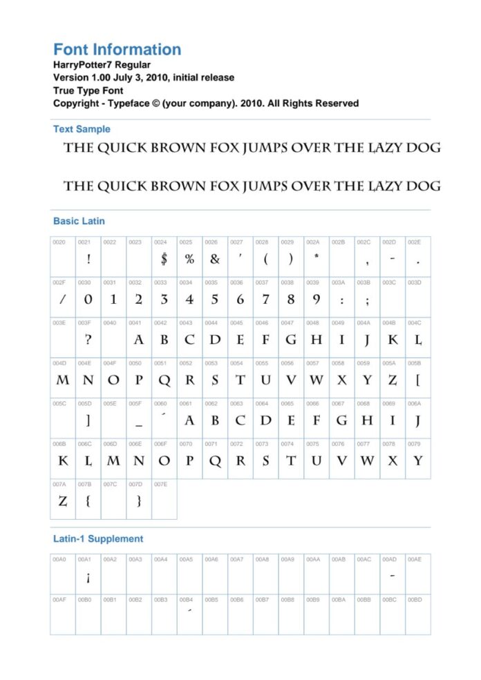 Font chữ Harry Potter 7