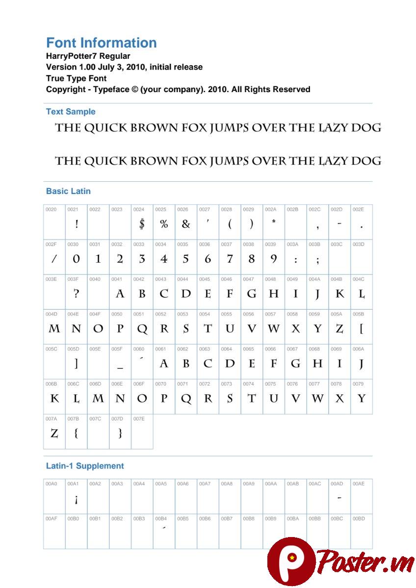 Font chữ Harry Potter 7