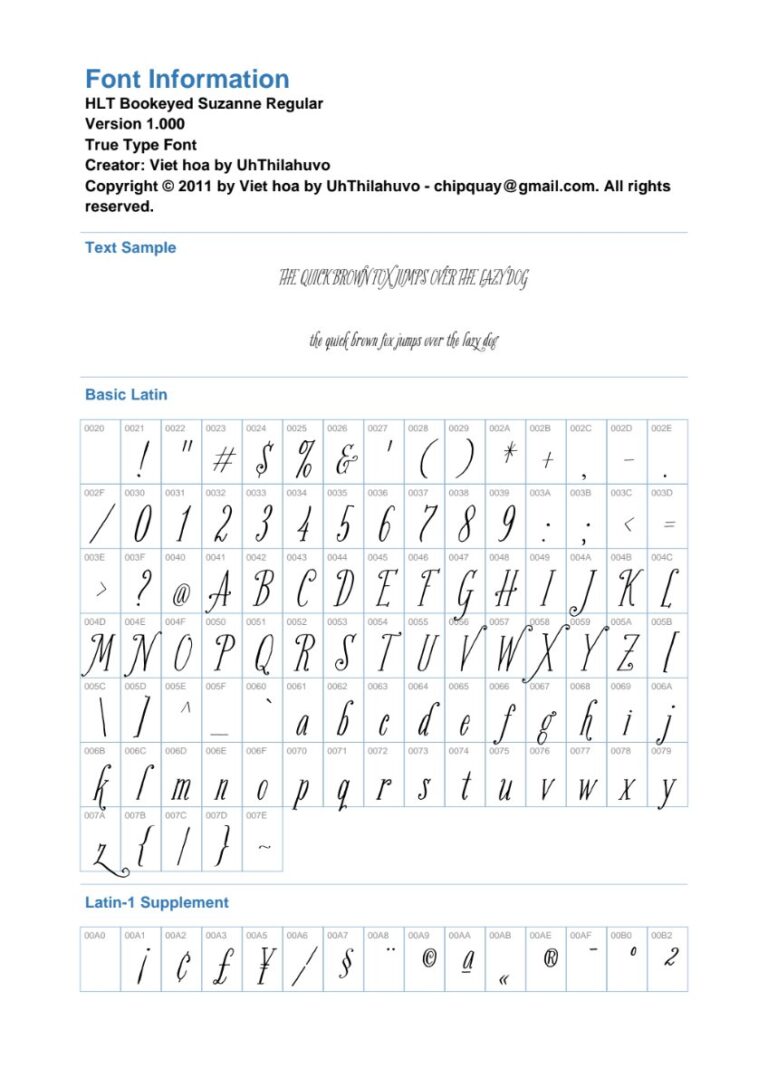 Font HLT Bookeyed Suzanne