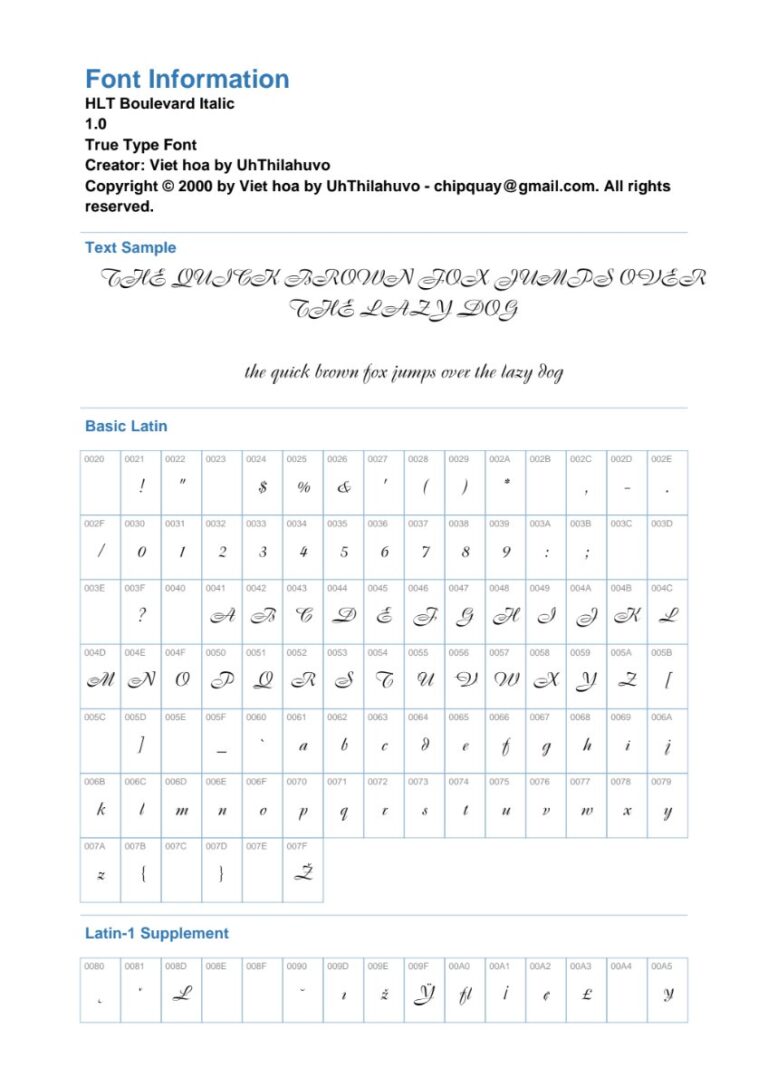 Font HLT Boulevard Italic