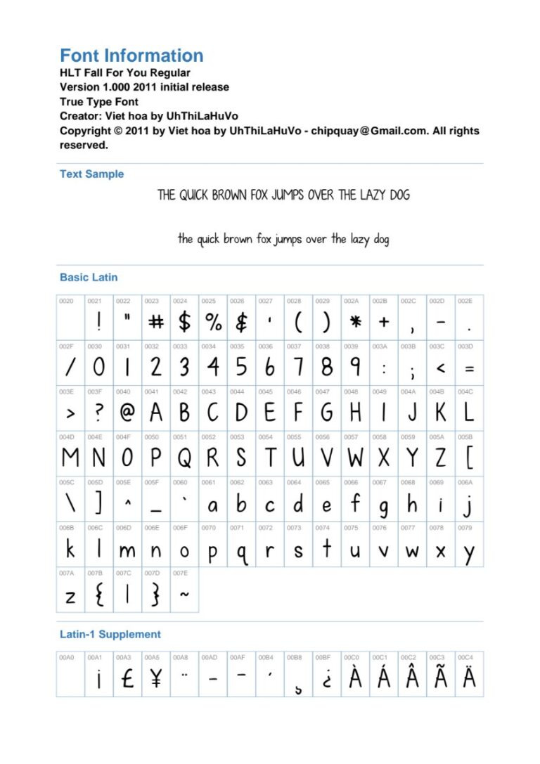 HLT Fall For You Font chữ viết tay