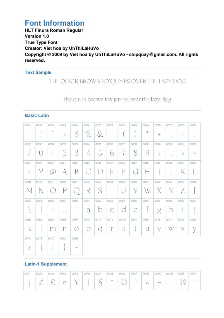 Font HLT Finura Roman Regular