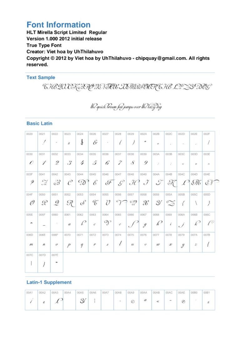 Font HLT Mirella Script