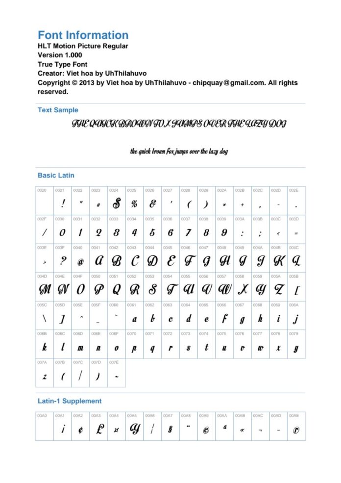 Font HLT Motion Picture Regular