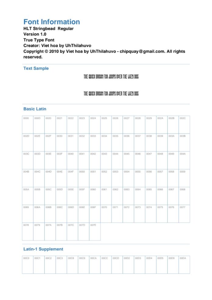 Font HLT Stringbead độc đáo