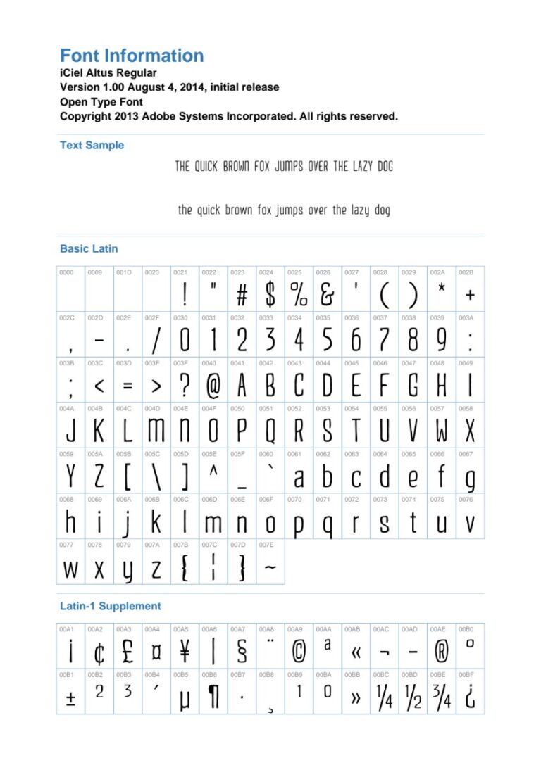 Font iCiel Altus Regular