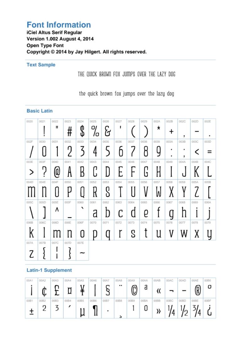 Font iCiel Altus Serif Regular