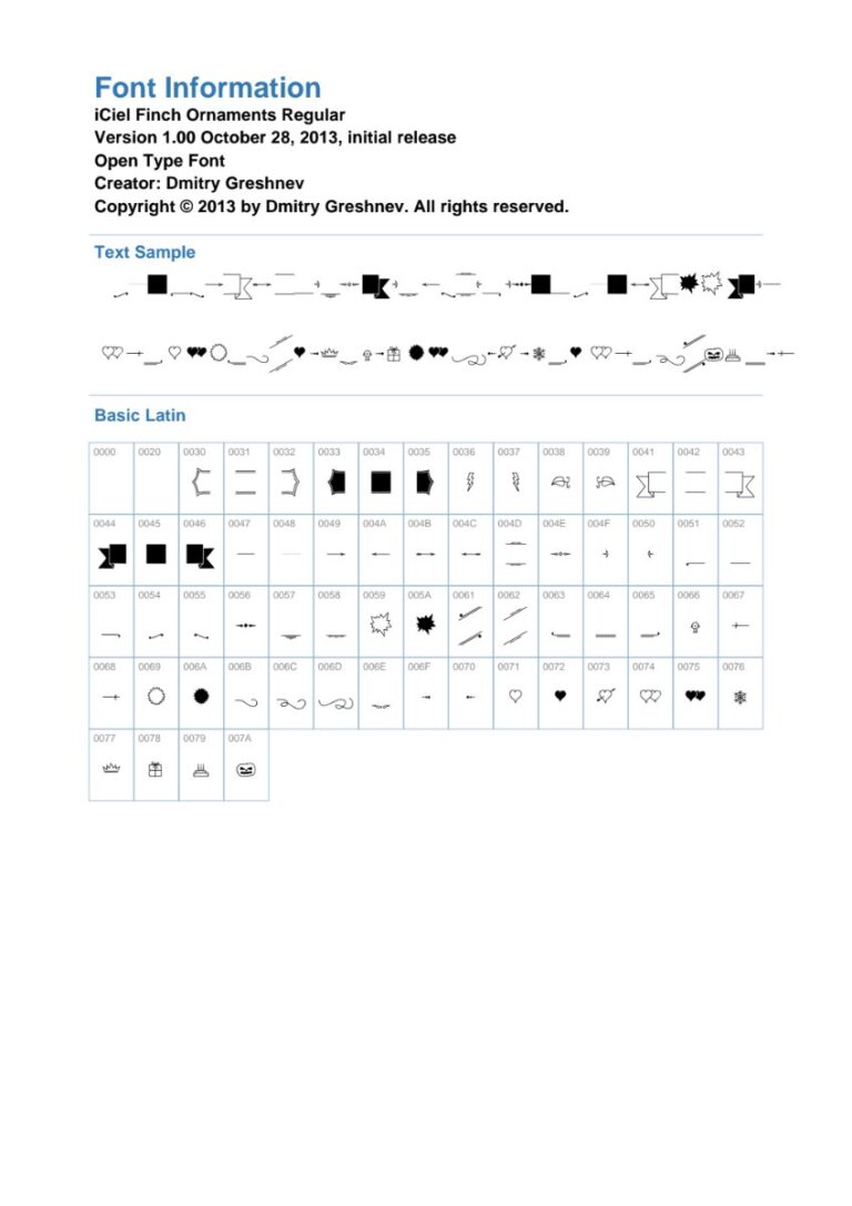 Font iCiel Finch Ornaments