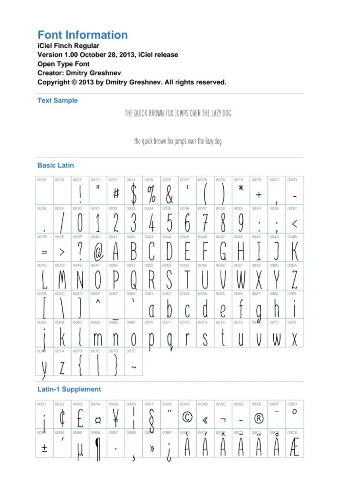 Font iCiel Finch viết tay