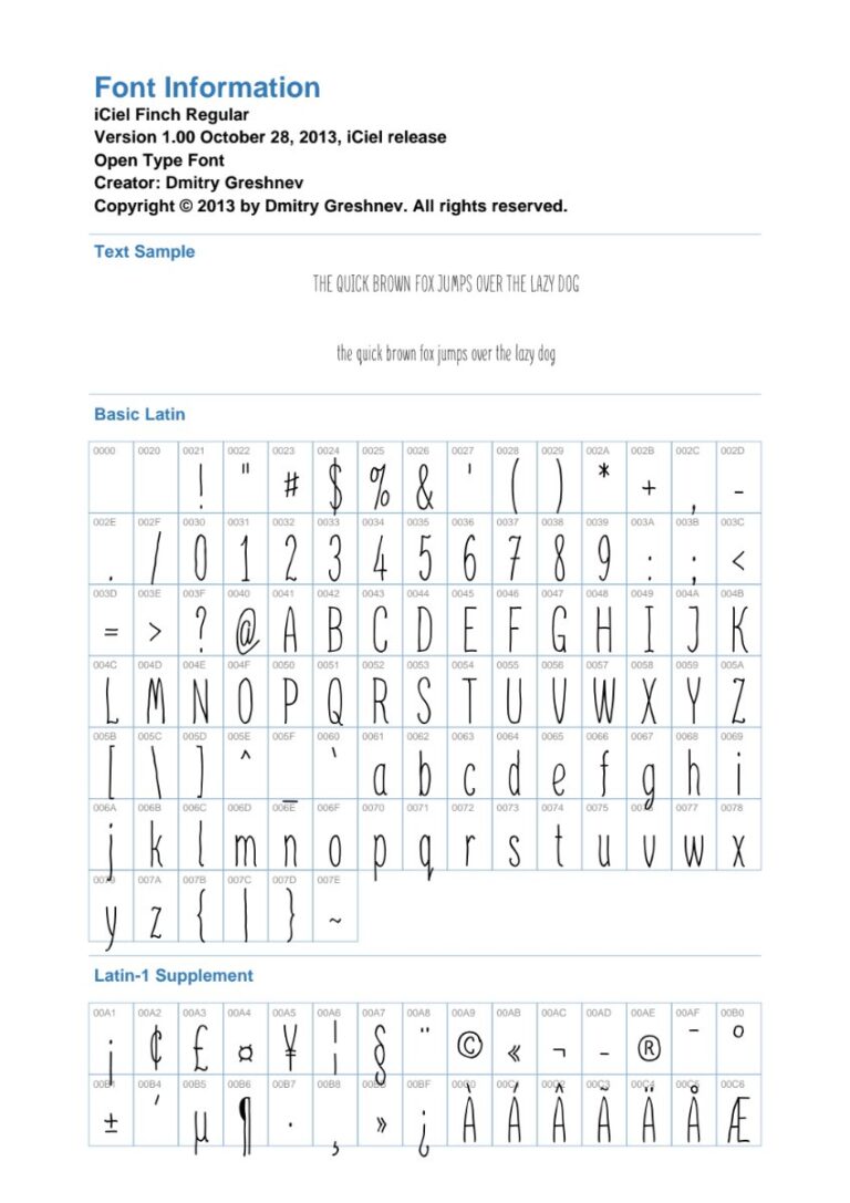 Font iCiel Finch viết tay