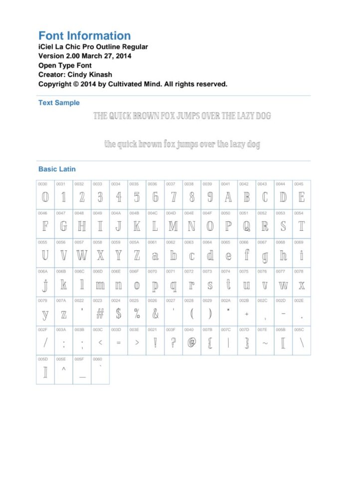 Font iCiel LachicProOutline