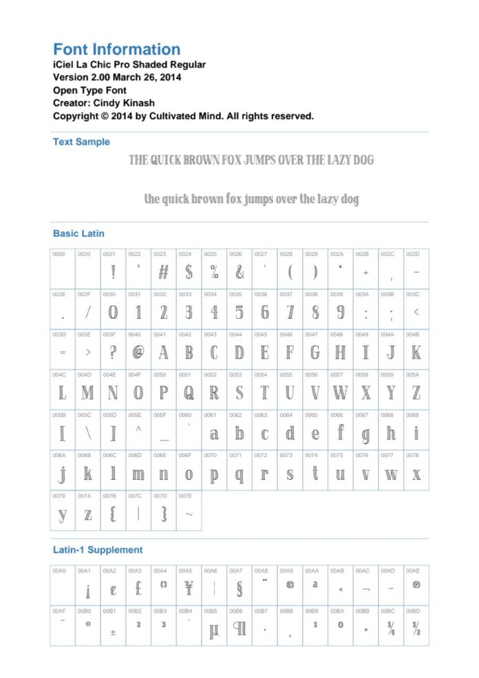 Font iCiel LaChicProShaded