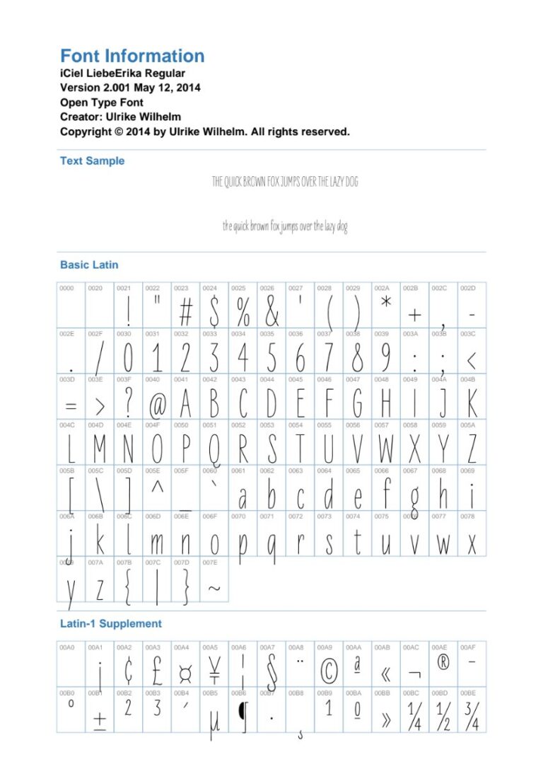 Font iCiel LiebeErika